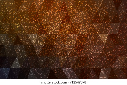 Dark Red vector christmas polygon background. Low poly Illustration consisting of triangles with snowflakes. Texture background of New Year celebration.