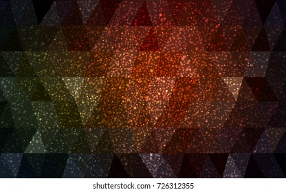 Dark Red vector christmas polygon background. Low poly Illustration consisting of triangles with snowflakes. Texture background of New Year celebration.