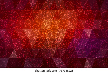 Dark Red vector christmas polygon background. Low poly Illustration consisting of triangles with snowflakes. Texture background of New Year celebration.