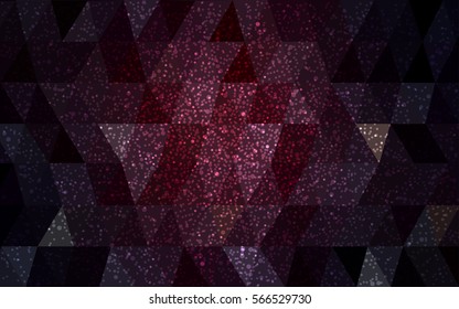 Dark Red vector christmas postcard low polygon background. Illustration consisting of triangles. Abstract triangular polygonal origami or crystal design of New Year celebration.