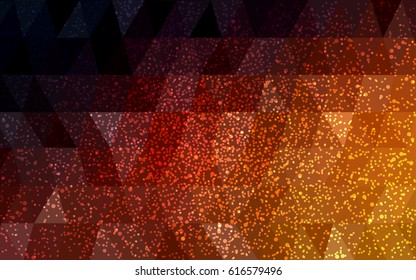 Dark Red vector christmas postcard low polygon background. Illustration consisting of triangles. Abstract triangular polygonal origami or crystal design of New Year celebration.