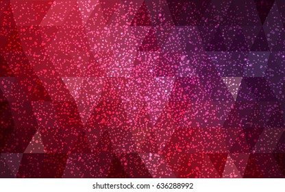 Dark Red vector christmas postcard low polygon background. Illustration consisting of triangles. Abstract triangular polygonal origami or crystal design of New Year celebration.