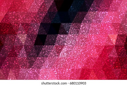Dark Red vector christmas postcard low polygon background. Illustration consisting of triangles. Abstract triangular polygonal origami or crystal design of New Year celebration.