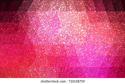 Dark Red vector christmas postcard low polygon background. Illustration consisting of triangles. Abstract triangular polygonal origami or crystal design of New Year celebration.