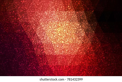 Dark Red vector christmas postcard low polygon background. Illustration consisting of triangles. Abstract triangular polygonal origami or crystal design of New Year celebration.