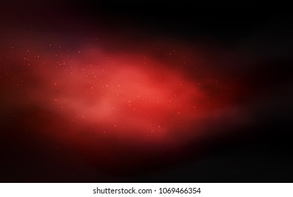 Dark Red vector cover with astronomical stars. Glitter abstract illustration with colorful cosmic stars. Pattern for astronomy websites.