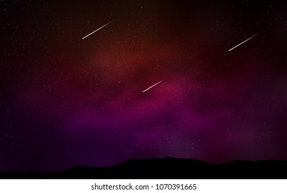 Dark Red vector cover with astronomical stars. Blurred decorative design in simple style with galaxy stars. Pattern for astrology websites.