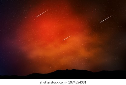 Dark Red vector cover with astronomical stars. Space stars on blurred abstract background with gradient. Pattern for futuristic ad, booklets.