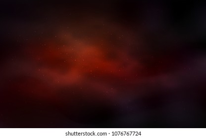 Dark Red vector cover with astronomical stars. Space stars on blurred abstract background with gradient. Pattern for astronomy websites.