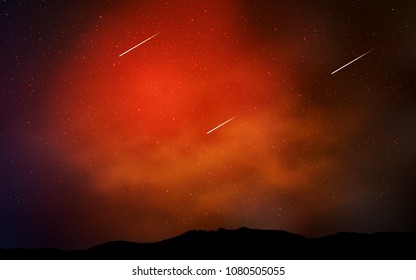 Dark Red vector cover with astronomical stars. Glitter abstract illustration with colorful cosmic stars. Best design for your ad, poster, banner.