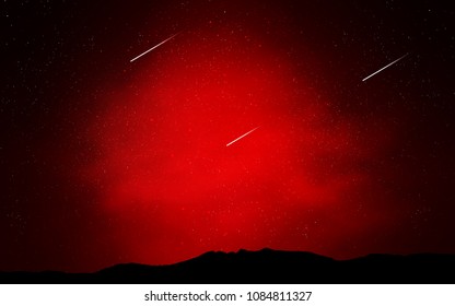 Dark Red vector cover with astronomical stars. Glitter abstract illustration with colorful cosmic stars. Pattern for astronomy websites.