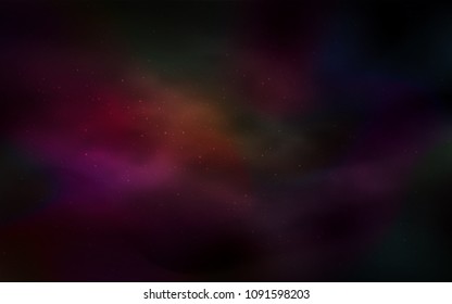 Dark Red vector cover with astronomical stars. Shining illustration with sky stars on abstract template. Best design for your ad, poster, banner.