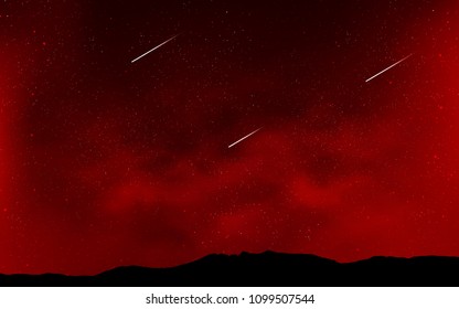 Dark Red vector cover with astronomical stars. Shining illustration with sky stars on abstract template. Pattern for astronomy websites.