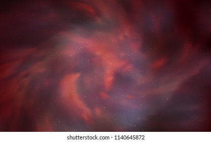 Dark Red vector cover with astronomical stars. Space stars on blurred abstract background with gradient. Pattern for astronomy websites.