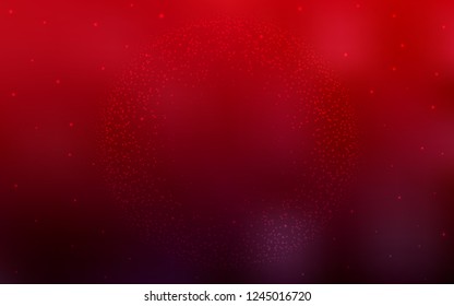 Dark Red vector cover with astronomical stars. Blurred decorative design in simple style with galaxy stars. Pattern for futuristic ad, booklets.