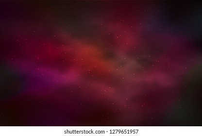 Dark Red vector cover with astronomical stars. Shining colored illustration with bright astronomical stars. Pattern for futuristic ad, booklets.