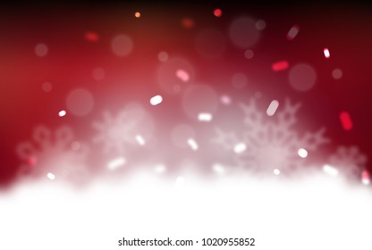 Dark Red vector cover with beautiful snowflakes. Glitter abstract illustration with crystals of ice. New year design for your business advert.