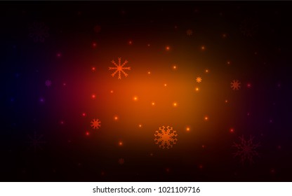 Dark Red vector cover with beautiful snowflakes. Shining colored illustration with snow in christmas style. The pattern can be used for year new  websites.