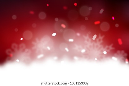 Dark Red vector cover with beautiful snowflakes. Blurred decorative design in xmas style with snow. The pattern can be used for new year ad, booklets.