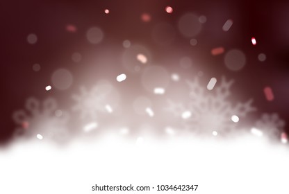 Dark Red vector cover with beautiful snowflakes. Shining colored illustration with snow in christmas style. The pattern can be used for new year ad, booklets.