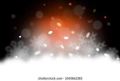 Dark Red vector cover with beautiful snowflakes. Blurred decorative design in xmas style with snow. New year design for your business advert.