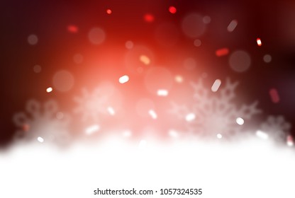 Dark Red vector cover with beautiful snowflakes. Snow on blurred abstract background with gradient. The template can be used as a new year background.