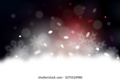 Dark Red vector cover with beautiful snowflakes. Glitter abstract illustration with crystals of ice. New year design for your ad, poster, banner.