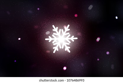 Dark Red vector cover with beautiful snowflakes. Decorative shining illustration with snow on abstract template. The template can be used as a new year background.