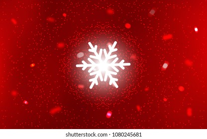 Dark Red vector cover with beautiful snowflakes. Glitter abstract illustration with crystals of ice. The pattern can be used for new year ad, booklets.