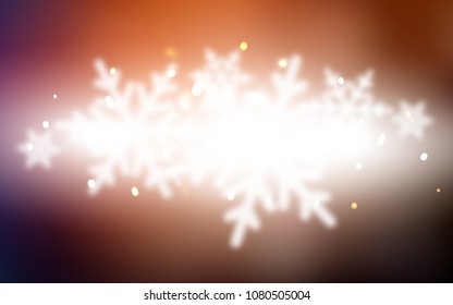 Dark Red vector cover with beautiful snowflakes. Shining colored illustration with snow in christmas style. The template can be used as a new year background.