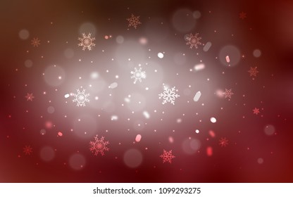 Dark Red vector cover with beautiful snowflakes. Modern geometrical abstract illustration with crystals of ice. The pattern can be used for new year leaflets.
