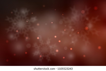 Dark Red vector cover with beautiful snowflakes. Glitter abstract illustration with crystals of ice. The pattern can be used for new year leaflets.