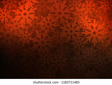 Dark Red vector cover with beautiful snowflakes. Modern geometrical abstract illustration with crystals of ice. New year design for your ad, poster, banner.