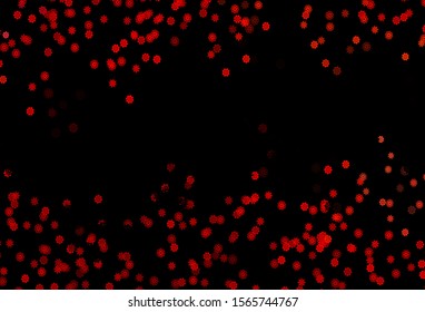 Dark Red vector cover with beautiful snowflakes. Modern geometrical abstract illustration with crystals of ice. The template can be used as a new year background.