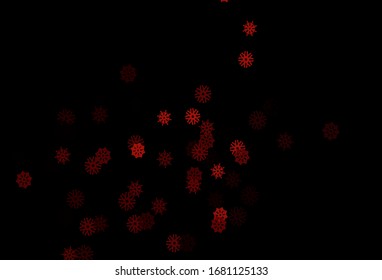 Tapa vectorial roja oscura con hermosos copos de nieve. Brillante ilustración de color con nieve al estilo de la Navidad. Diseño de año nuevo para tu anuncio, afiche, pancarta.