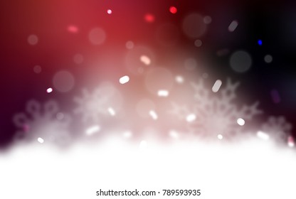 Dark Red vector cover with beautiful snowflakes. Decorative shining illustration with snow on abstract template. New year design for your business advert.