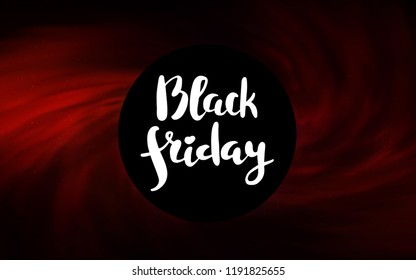 Dark Red vector cover with a black hole, nebula. Colorful black hole with shining night sky stars. Backdrop for Black Friday promotions.