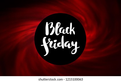 Dark Red vector cover with a black hole, nebula. Colorful black hole with shining night sky stars. Pattern for posters, banners of sales.