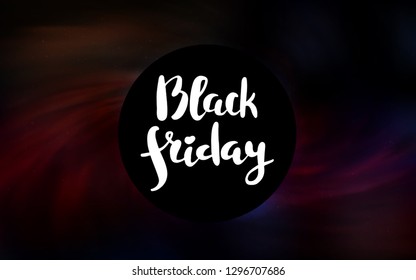 Dark Red vector cover with a black hole, nebula. Colorful illustration of a black hole on a starry backdrop. Backdrop for Black Friday promotions.