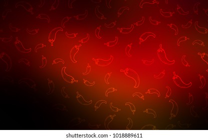 Dark Red vector cover with chili peppers. Beautiful colored illustration with pepers in doodle style. Template for meal cooking in kitchen.