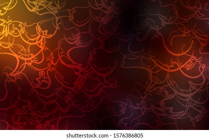Dark Red vector cover with chili peppers. Blurred decorative design of peppers in doodle style. Doodle design for your business advert of cafes.