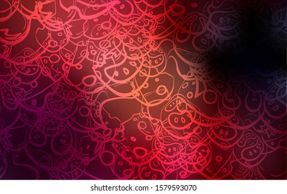 Dark Red vector cover with cuisine gourmet. Glitter abstract sketch with gourmet food. Template for meal cooking in kitchen.