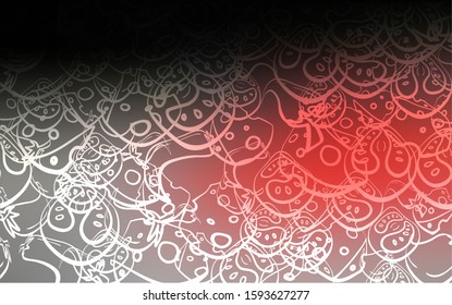 Dark Red vector cover with cuisine gourmet. Fast Food on blurred abstract background with colorful gradient. Doodle design for your business advert of cafes.