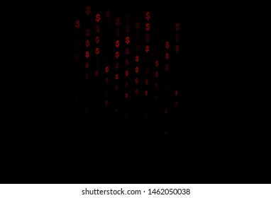 Dark Red vector cover with dollar, USD, usa signs. Shining colored illustration with dollar, USD, usa signs. The pattern can be used for ad, booklets, leaflets of banks.