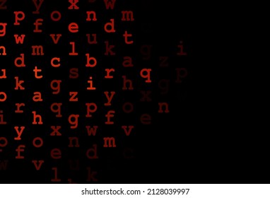 Dark red vector cover with english symbols. Modern geometrical illustration with ABC english symbols. Smart design for your business advert of university.