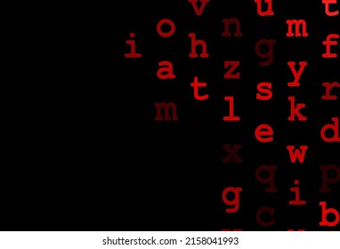 Tapa vectorial roja oscura con símbolos ingleses. Signos de alfabeto coloreado con degradado sobre fondo blanco. El patrón puede utilizarse para anuncios, folletos, folletos de educación.