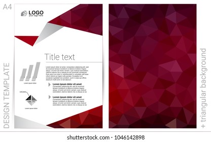 Dark Red vector  cover for Envelopes. Abstract booklet on colored background with gradient. Beautiful design for cover of notepads.