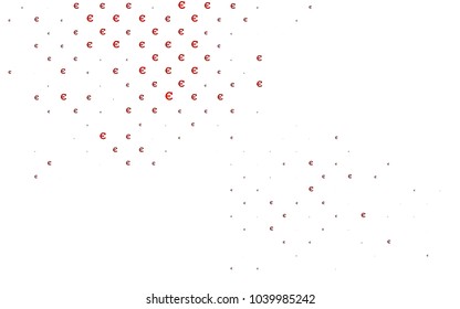 Dark Red vector cover with financial symbols. Shining illustration with signs of Euro on abstract template. The pattern can be used for ad, booklets, leaflets of banks.