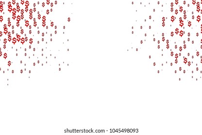 Dark Red vector cover with financial symbols. Modern geometrical abstract illustration with banking symbols. The pattern can be used for financial, investment websites.