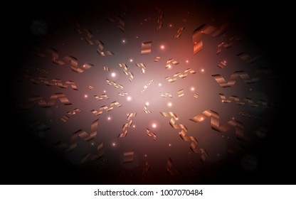 Dark Red vector cover with happy holiday ribbons. Blurred decorative design in anniversary style with confetti. The pattern can be used for carnival, festival leaflets.